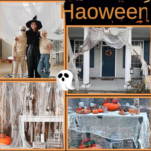 Besreey Assustador Branco,Assustador - 5 peças de assustador | assustador de Halloween, de gaze assu