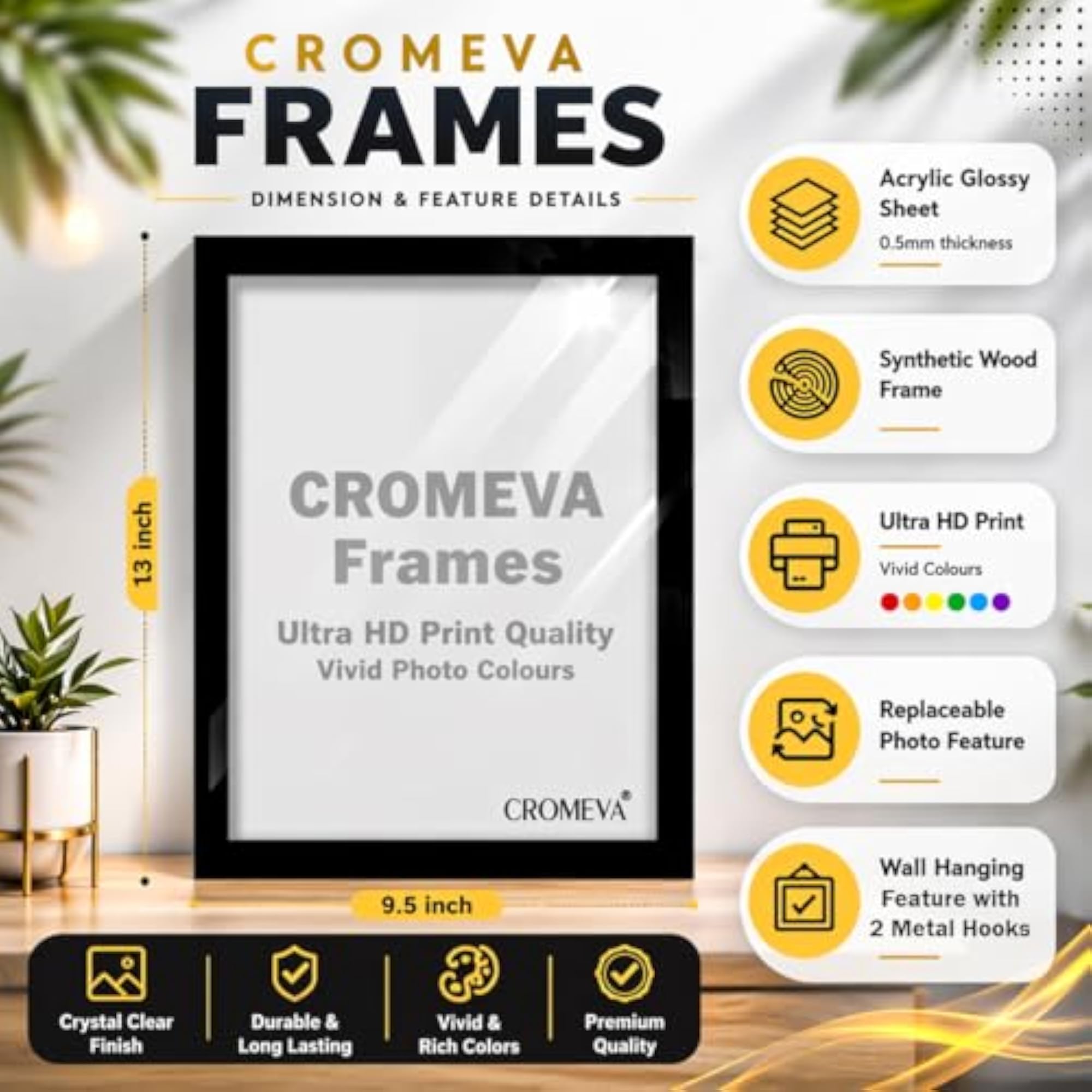 Wall Art Black Frame with Acrylic Sheet