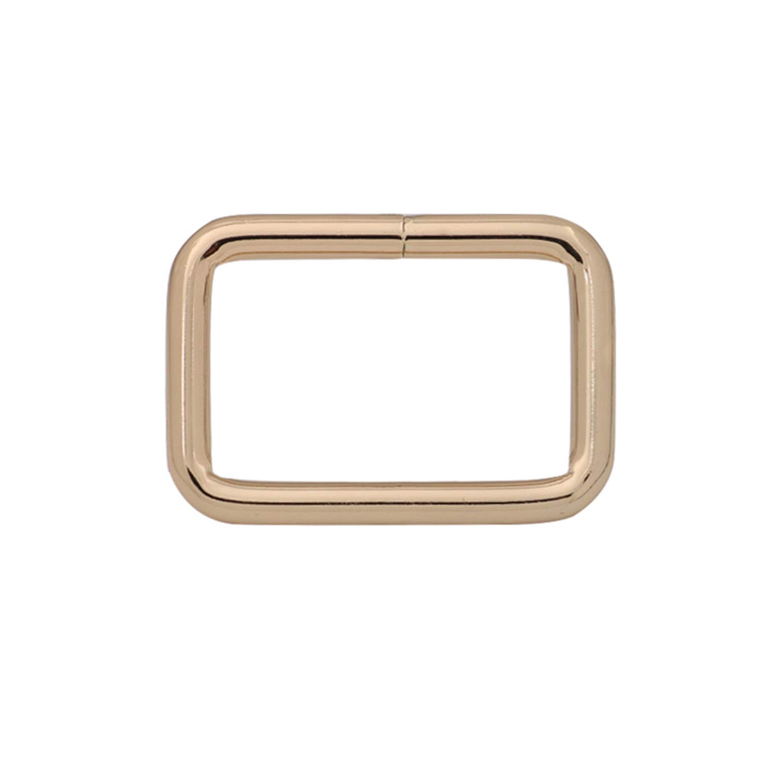 Wuuycoky 1.25" Inner Length Light Golden Rectangle Rings Loop Ring No Welded for Strap Webbing Belts Buckle Pack of 10