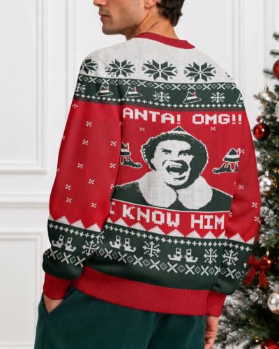 Santa OMG I Know Him Elf Christmas Sweater - Image 3