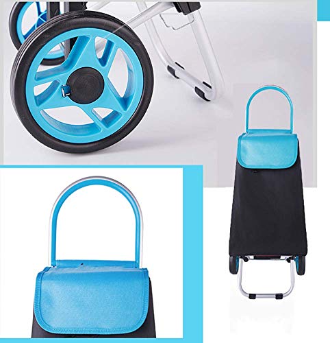 Faltbarer Einkaufstrolley auf Rädern, leichter Einkaufswagen mit Isoliertasche, 30 l großes Fassungsvermögen (A) – Bild 7