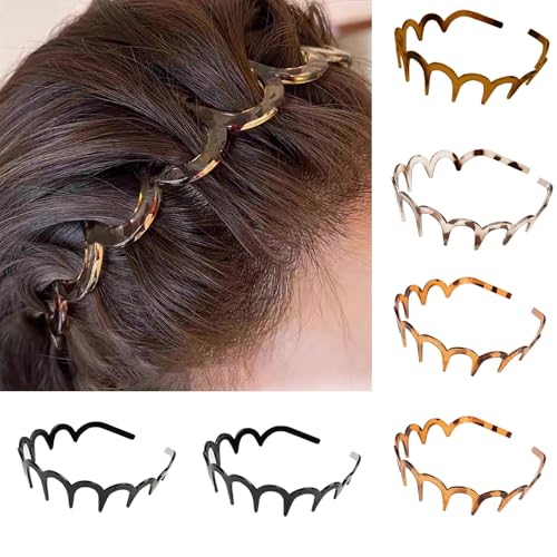 2026 New 6Pcs U Shape Fashion Tooth Hair Comb Headband Korean High Cranium Head Bands for Womens Hair Zig Zag Headbands for Women Wavy Teeth Hairs Hoop for Women Girls Hairs Accessory Styling AA