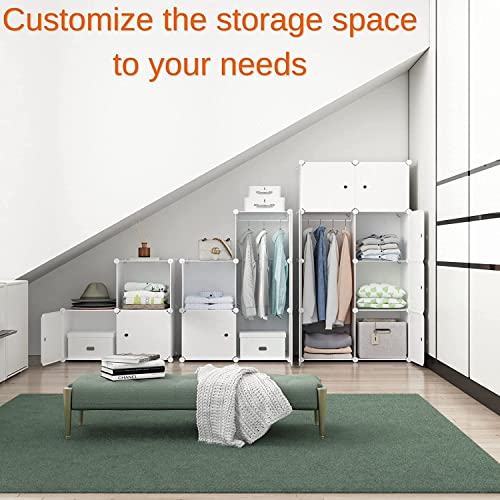 Image of BucketList 12-Door Plastic Sheet Kids Wardrobe Storage Rack - Organizer for Clothes, Kids Furniture, Living Room, Bedroom, Small Accessories (12 Box White Plain)