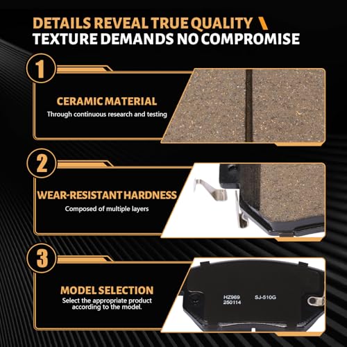 Image of D969 Front Ceramic Brake Pads Kit Fit For INFINITI FX35 2003-2005, For FX45 2003-2005, For Nissan Murano 2003-2007, For Murano 2009-2011, For Maxima 2004-2008, For Altima 2005-2006