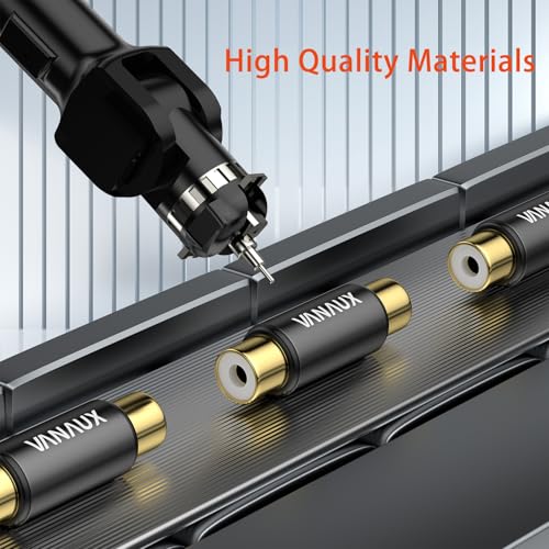Image of VANAUX 4PCS RCA Coupler Female to Female & Male to Male Barrel Connectors Subwoofer RCA Adapter Gold Plated for HDTV,Speakers, Amplifiers, Car Audio-Black