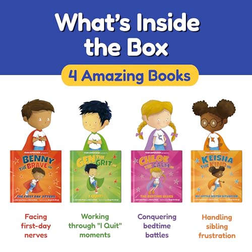Image of Team Supercrew - Emotions and Powers - 4 Book Box Set (books 1-4): Social Emotional Learning for Kids Ages 2 - 8 | CBT-Inspired Stories to Build Confidence and Manage Emotions