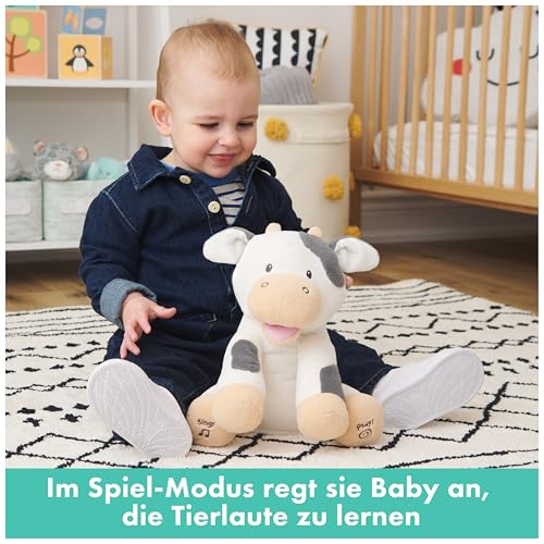 GUND Buttermilch, die Kuh - qualitativ hochwertiges, interaktives, singendes Plüschtier, bewegt Ohren und Mund, für Babys ab 10 Monaten