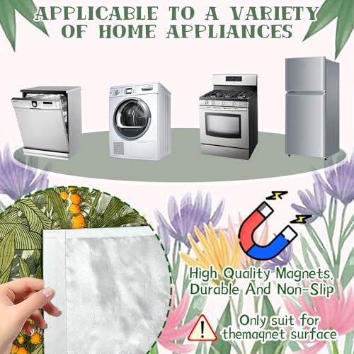 Image of Summer Flowers Dishwasher Magnet Cover Wildflowers Dishwasher Magnet Sticker for Kitchen Decoration 23x26 in Farmhouse Floral Refrigerator Magnet Cover Fridge Panel Decal Pad