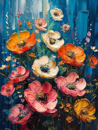 Peinture diamant fleur de chrysanthème activité relaxation adulte décoration salon 40x50cm