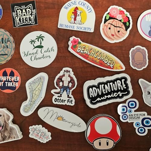 Custom Stickers Bulk | Upload Your Logo | 20-1000 | Sizes 2 inch to 12 inches | Waterproof Sticker Personalized | Decals for Water Bottle Laptop Car Truck Kids Students or Business Logo