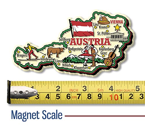 Austria Jumbo Country Map Magnet Collectible Souvenir by Classic Magnet - Made in USA