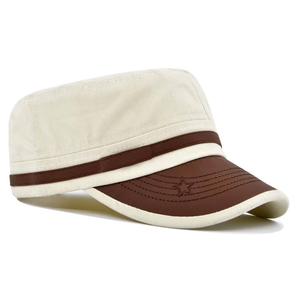 Unisex Cadet Army Cap Cadet Hat Cotton Twill Military Corps Cap Flat Top Military Hats Baseball Cap for Men