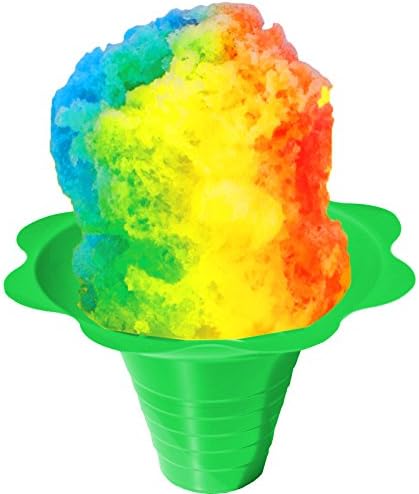 Flower Cups for Serving Shaved Ice or Snow Cones, Case of 500, 8 OZ, Medium, Yellow and Green