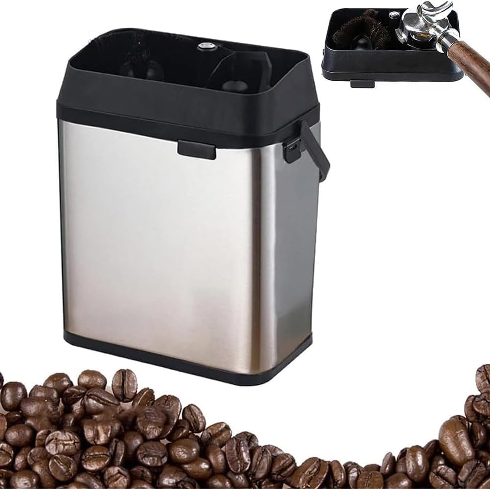 XCSCUK Electric Coffee Portafilter Cleaning Machine, with Knock Box, Desktop-Embeddable,for Espresso Maintenance