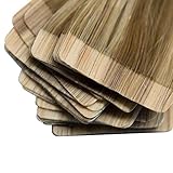 EYES ON YOU BEAUTY Tape-In Hair Extensions 25g, 100% Real Human Remy Double Drawn European Hair Soft & Replaceable Skin Weft Tape Reusable Hair Extensions - 10 Pcs Per Pack 04 Brescia