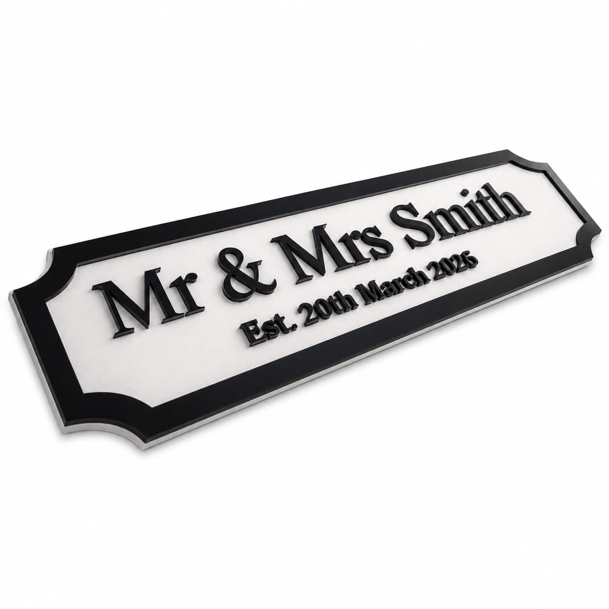 Personalised Wedding 3D Road Sign Mr & Mrs – Custom Acrylic Name Plaque with Surname & Date, Personalised Wedding Decor, Anniversary Gift, New Home House Sign, UK Made
