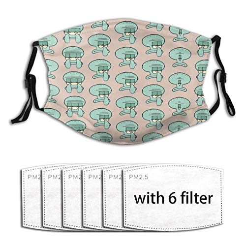 MAIDAOXIAE Face Cloth Squid Ward Tentacles Protection Mouth 5 Layers Anti-Dust Adult Boys
