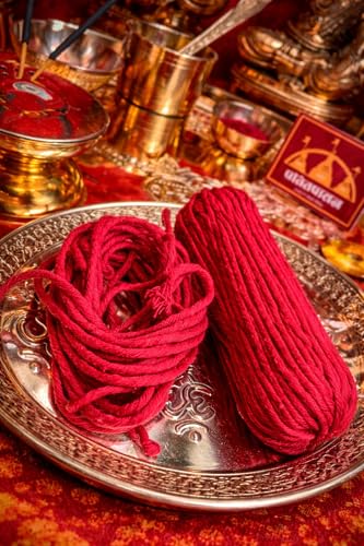 Image of Patitpavan Pure Cotton Red Thread (Laal Dhaga) - Religious Sacred Thread for Pooja, Kalava, Raksha Sutra & Ritual Use