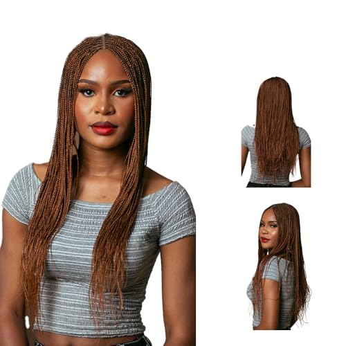 WOW BRAIDS Braided Wigs, Micro Million Braid Wig - Color 30 - 22 Inches. Synthetic Hand Braided Wigs for Black Women.