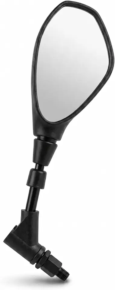 Retrovisor Esportivo Universal para Moto, Articulado, Rotativo, Alumínio, Preto Fosco, Rosca 10mm, Estilo Street Naked, Par, Harte curta