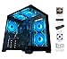YAWYORE Gaming PC Desktop Computer AMD Ryzen 5 5600GT,16GB DDR4 3200MHz,1TB M.2 NVMe PCle,550W 80PLUS PSU,WiFi,Game Design Office Console,Sea View Room, Towers Prebuilt PC (Black)
