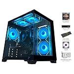 YAWYORE Gaming PC Desktop Computer AMD Ryzen 5 5600GT,16GB DDR4 3200MHz,1TB M.2 NVMe PCle,550W 80PLUS PSU,WiFi,Game Design Office Console,Sea View Room, Towers PC (Black) - Image 3