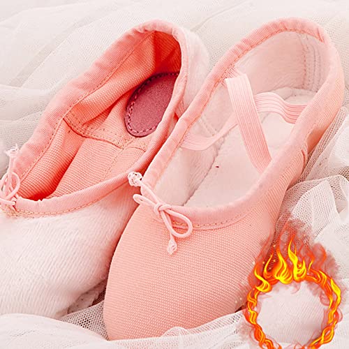Toddler Ballet Shoes, Soft Leather Ballet Slippers, Ethnic No-Tie Ballet Shoes Dance Yoga Shoes for Big Girls2