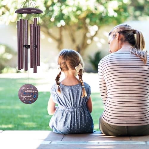 Image of ASTARIN Memorial Butterfly Deep Tone Wind Chimes Personalized, (Printing in Texas) Sympathy Remembrance Gifts for Loss of Mom Dad, Bereavement Gifts for Condolence Funeral, Garden Decoration