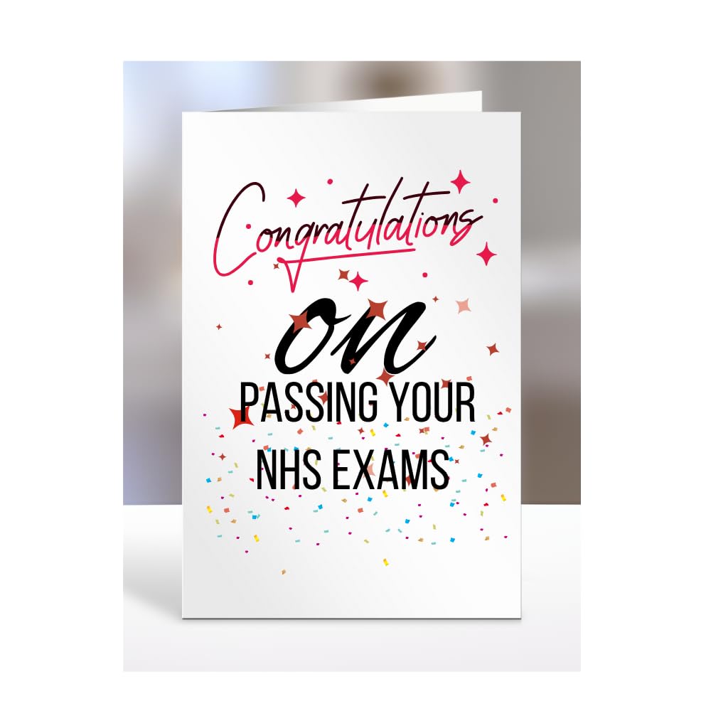 Congratulations on passing your NHS EXAMS Card, Gifts for Men or Women, Presents for Christmas, Greetings Card, Him, Her, Female, Male, A5-115_79