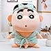 LYXBWT Mignon Crayon Shin-Chan poupée en Peluche poupée pour Enfants poupée Cadeau d'anniversaire Femme 75cm Vert Peignoir