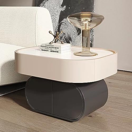 Table de chevet gain de place pour petits espaces avec plateau effet marbre