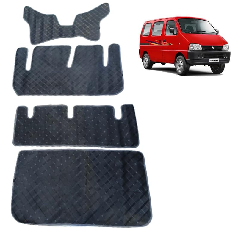 Heavy Duty Rubber Foot Mat Complete Floor Matting Set Including Diggi for Maruti Eeco 5 Seater New Model (Year 2019-2024) (Set of 4 Pieces)-image-30