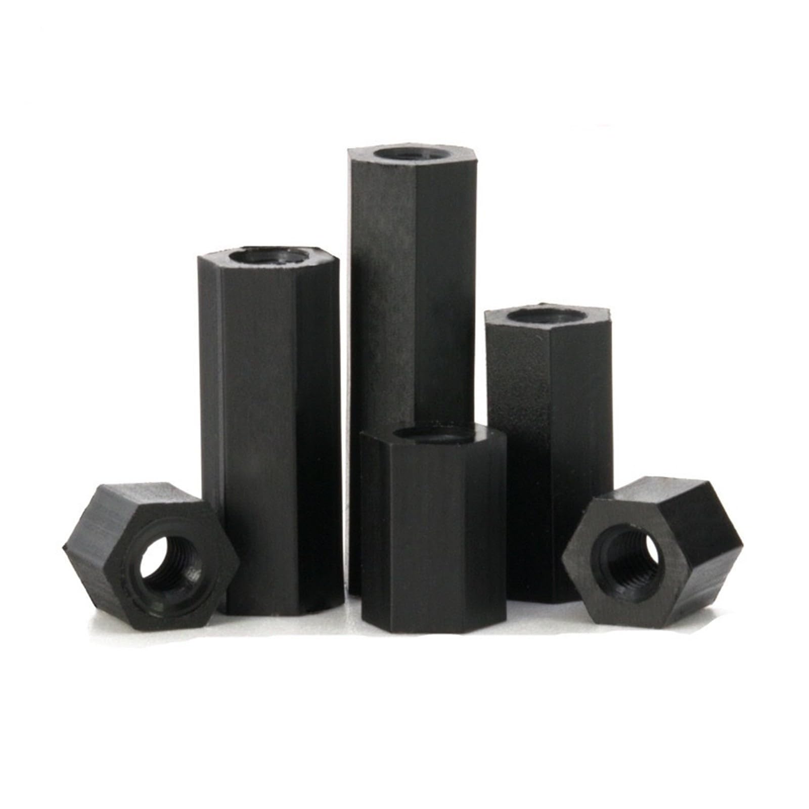 20/50PCS M2.5 M3 M4 PCB Spacer Nylon Black Hex Female Standoff