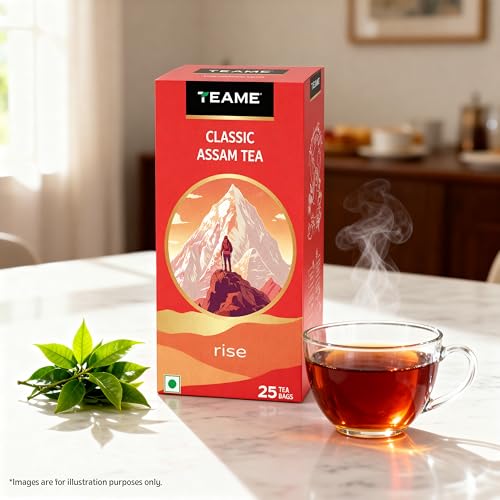 Image of TE-A-ME Premium Assam Black Tea Bags, 50 Count (25 x 2) | Strong Indian Tea | Rich Aroma | Everyday Morning Beverage | Pack of 2