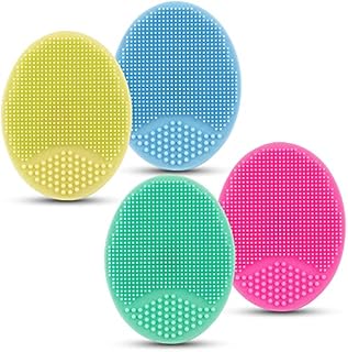 4 Pcs Silicone Facial Cleansing Brush, Face Scrubber Face Massager Brush for Pore Blackhead Removing Exfoliating-Unique Makeup Tool for Girl Sister Best Friend Women