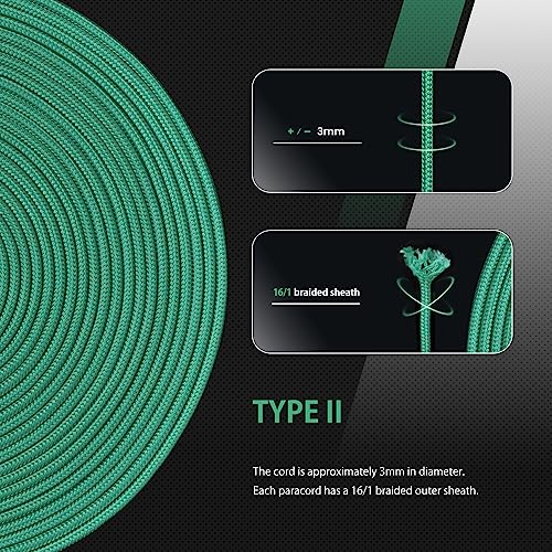 Abma Cord Paracord 425 lbs 3mm 100% Nylon 30M - Mint, Solid-mint, 30 Meters - Image 4