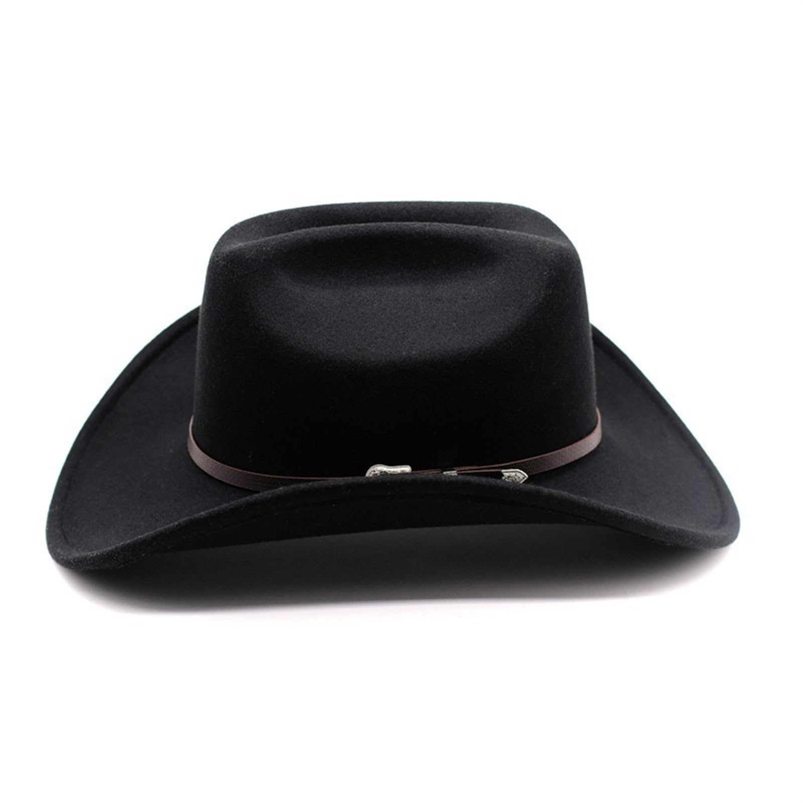Cappello Cowboy Cappello da Cowboy Western Vintage for Uomo Gentiluomo Lady Jazz Cowgirl con Berretti in Pelle a Tesa Larga(White)