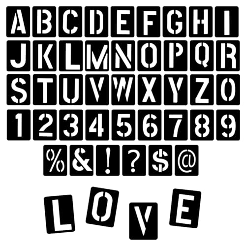 Image of 42 Pcs 3 Inch Letter and Number Stencils for Painting Reusable Plastic Alphabet Spray Paint Stencils Letters Letter Stencil Letters for Painting on Wood Wall Fabric Rock Sign DIY Art Projects