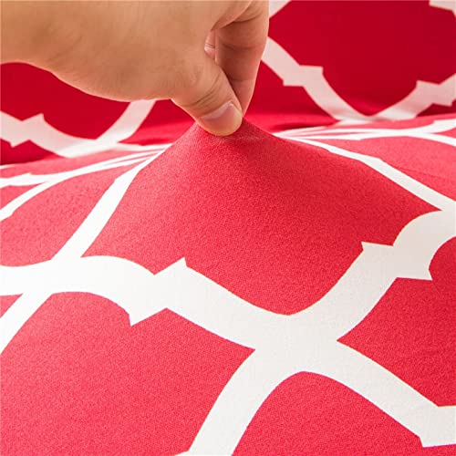 Housse de chaises spandex rouge et blanc au tissu extensible - 5