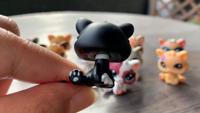 3pcs Littlest pet shop Toys girls bobble head short hair super cats #1962 #525 e