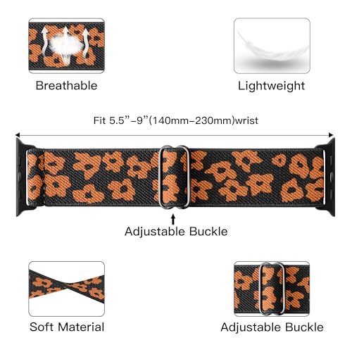 MITEV 6 Pack Stretchy Solo Loop Compatible with Apple Watch Band 38mm 40mm 41mm 42mm 44mm 46mm 45mm 49mm Women,Soft Nylon Elastic Braided Strap Wristband for iWatch Series 11 10 9 8 7 6 5 4 3 Ultra/SE — view 3
