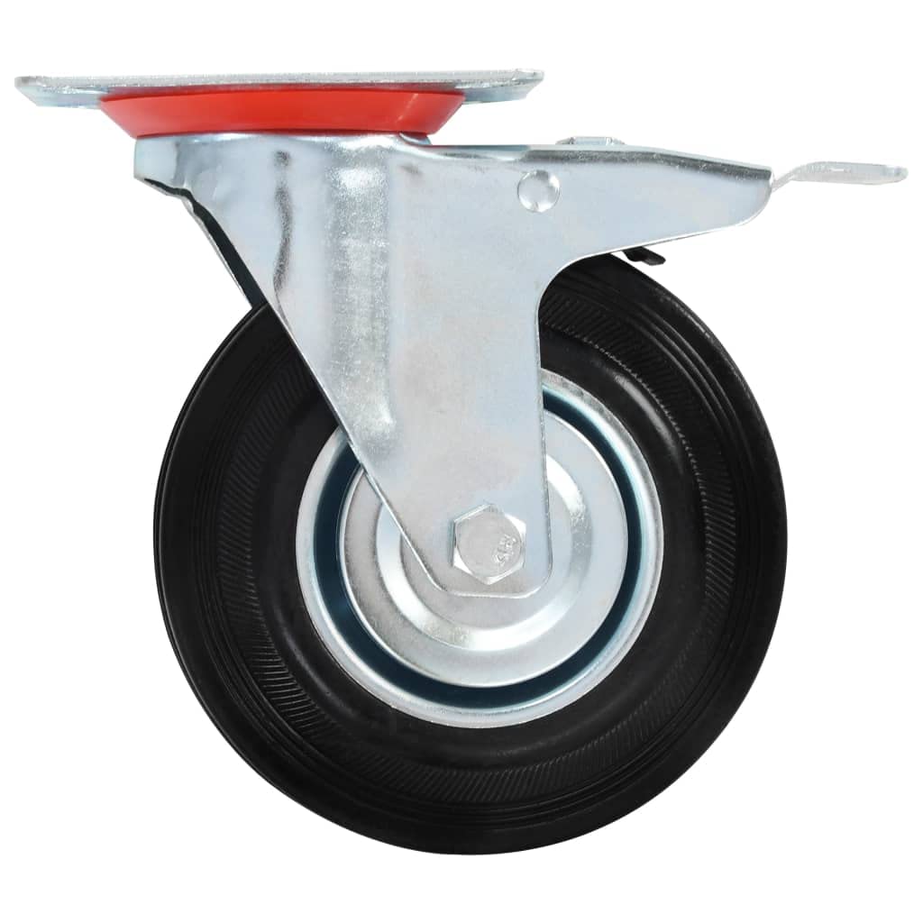 vidaXL 24x Lenkrollen Transportrollen Laufrollen Möbelrollen Schwerlastrollen Laufrolle Industrierolle Rollen Lenkrolle Möbelrolle 125mm Gummi Eisen