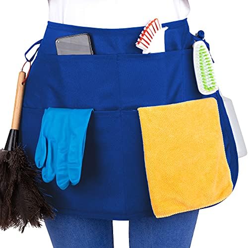 SupplyMaid Waterproof Professional Cleaning Apron, Used by 1000s of House Cleaners, Hotels, Casinos and more. “Like a Cleaning Caddy Around Your Waist” – Speeds Up Cleaning, Saves Time & Money