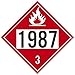 NMC DL143BUV100 Safety Sign Placard, Alcohols, 1987 3, 10.75X10.75, PVC, Flexible PVC.015 Unrippable Vinyl, Pack 100
