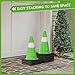 RoadHero 4 Pack Traffic Safety Cones 18 Inch with Black Weighted Base, Plastic PVC Lime Green Traffic Cone with Reflective Collar for Parking Lot, Construction Events, Road Safety