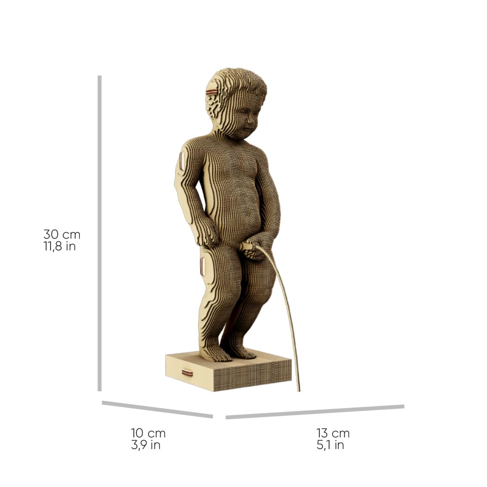 Manneken Pis Puzzle 3D en Carton – Maquette à Monter | 161 Pièces, 30 × 13 × 10 cm – Kit Sculpture DIY à Peindre, Matériaux Recyclés, Ados & Adultes, Idée Cadeau Déco