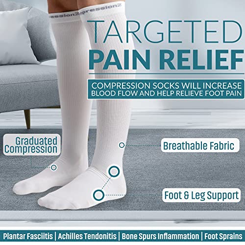 Image of CompressionZ 30-40 mmHg Compression Socks for Women & Men | Knee-High Support Stockings Travel, Nurses and Athletes