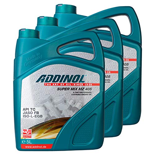 3X Addinol Motoröl Motorenöl Motor Motoren Motor Oil Engine Oil 2-Takt Super Mix Mz 405 (Rot Gefärbt) 5L