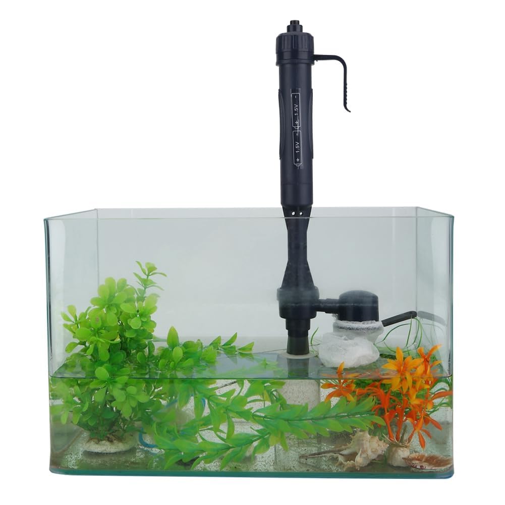 Ejoyous Detergente Elettrico per Ghiaia Dell'acquario, Pompa Elettrica per Acquario, Filtro, Set per la Pulizia Dell'acquario per Acqua Pulita e Sana