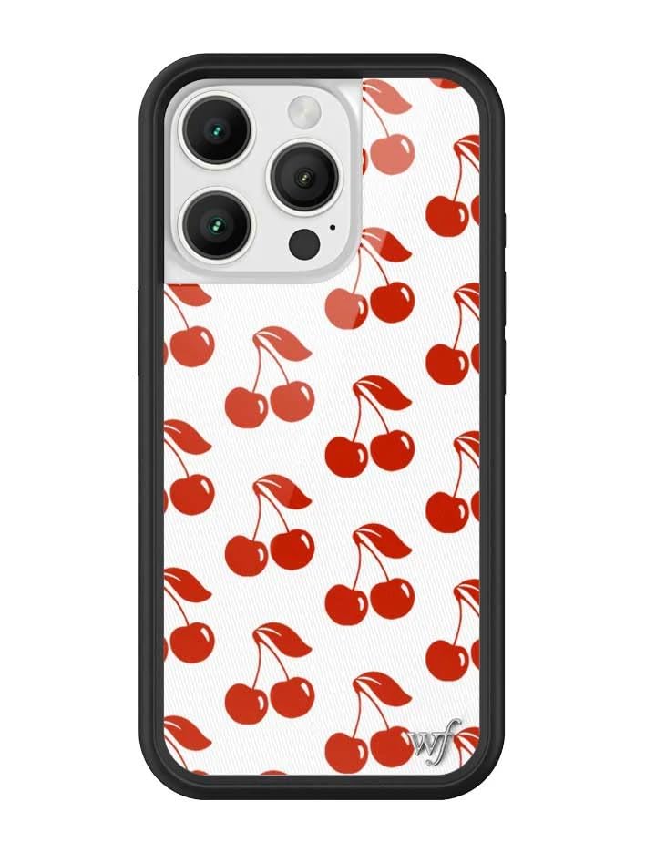 Image of Wildflower Cases - iPhone 16 Pro Compatible - American Cherries | Impact-Certified 6.5 ft Drop Protection Case, Raised Protective Bumper, Cute Aesthetic Design, Women-Owned Small Business